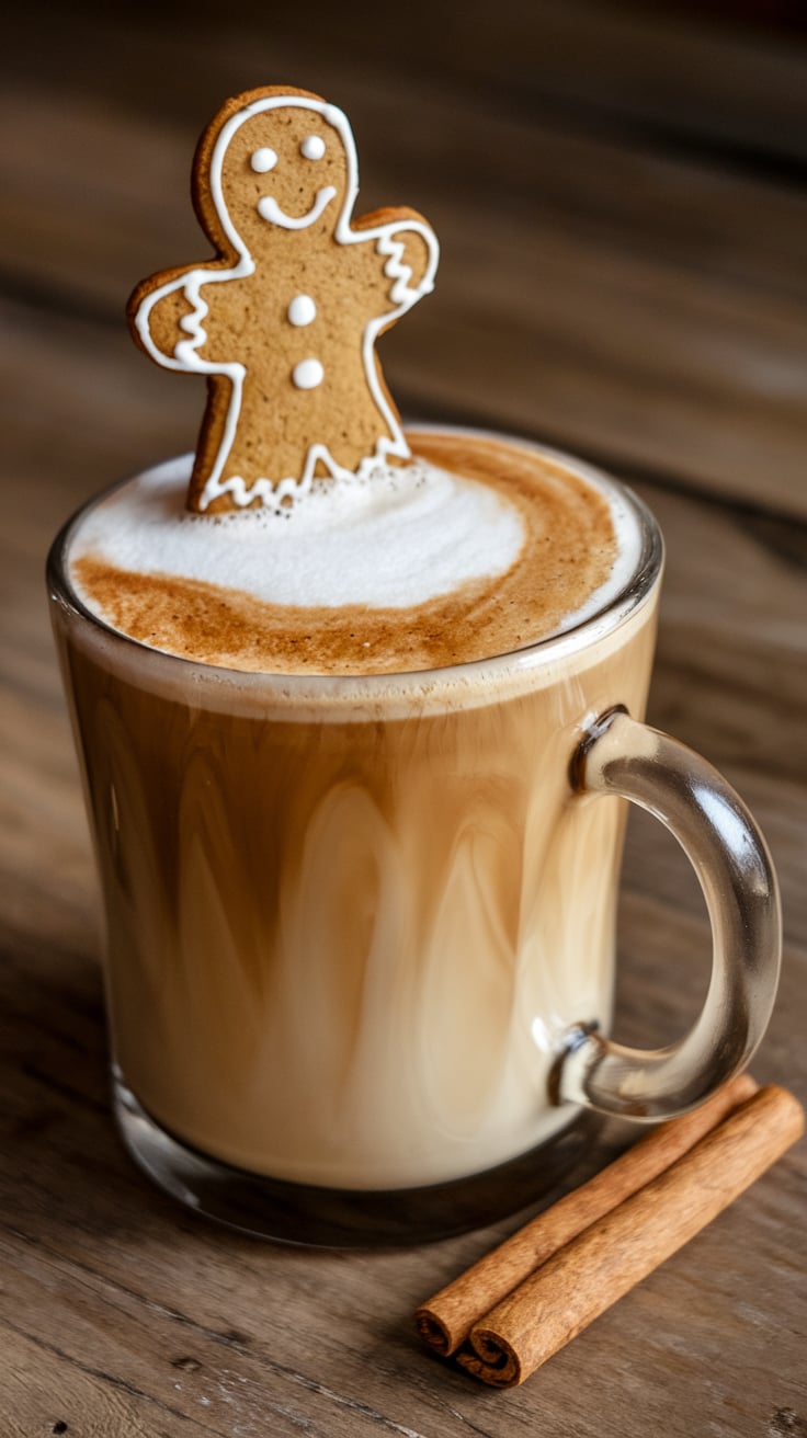 homemade gingerbread latte