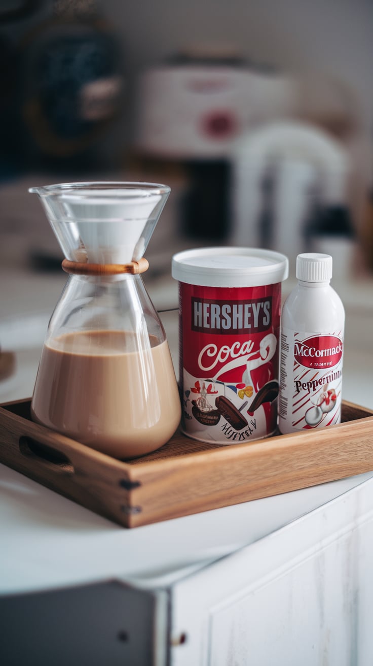 homemade peppermint mocha coffee creamer